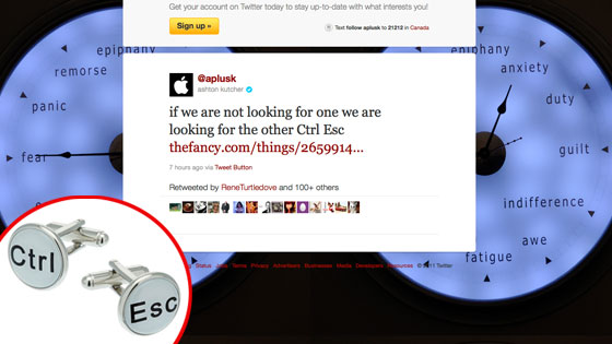 Ashton Kutcher, Twitter, Cuff Links Ashton Kutcher, Twitter, Cuff Links
